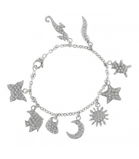Bracelet or et charms diamants