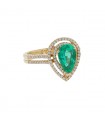 Diamonds, emerald and gold ring