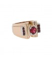 Rubies, tourmaline and 18k gold ring