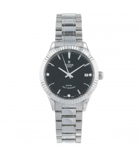 Tudor Style stainless steel and diamonds watch