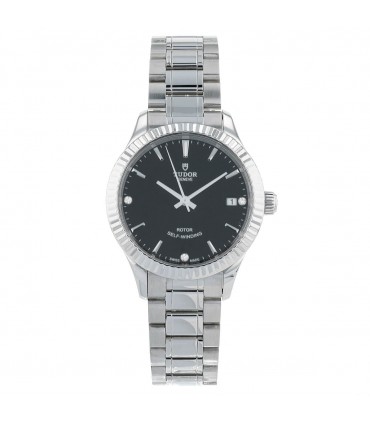Tudor Style stainless steel and diamonds watch