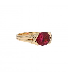Verney tourmaline and gold ring