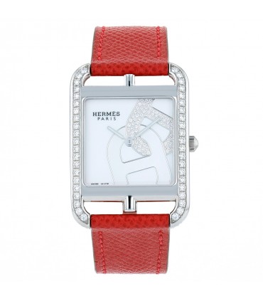 Hermès Cape Cod diamonds and stainless steel watch