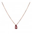 Collier or et tourmaline Rose