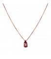 Pink tourmaline and gold necklace
