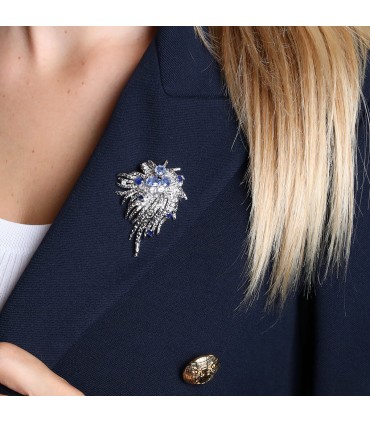 Diamonds, sapphires and gold brooch