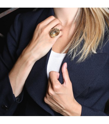 Bague or et citrine