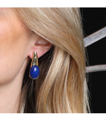 Boucles d’oreilles or et lapis lazuli