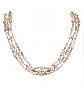 Bulgari Allegra diamonds, sapphires and gold necklace