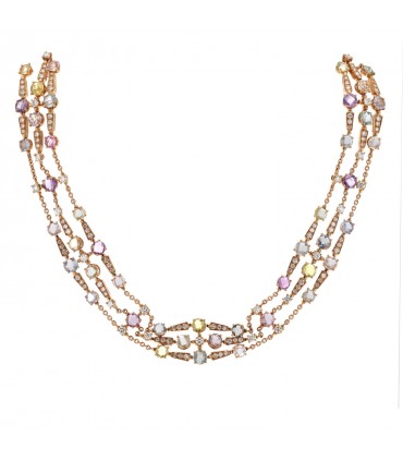 Bulgari Allegra diamonds, sapphires and gold necklace