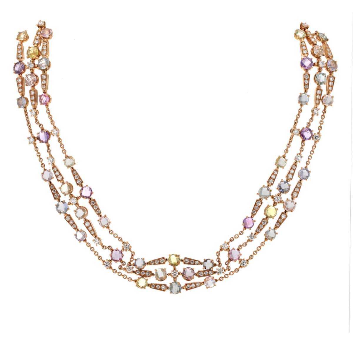 Bulgari Allegra diamonds sapphires and gold necklace