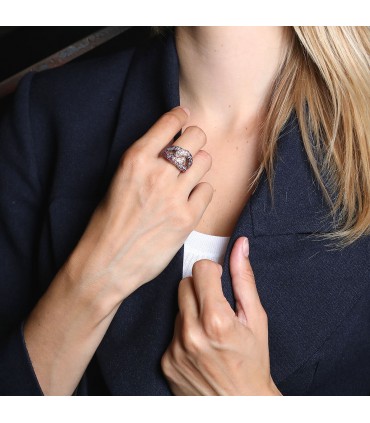 Diamonds, pink sapphires and gold ring