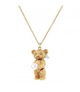 Mikimoto Teddy Bear diamond, cultured pearl and gold necklace