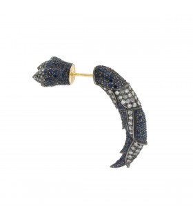 Djula diamonds, sapphires and 18k gold earrings