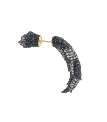 Djula diamonds, sapphires and 18k gold earrings