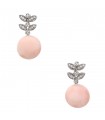 Boucles d’oreilles or, diamants et corail