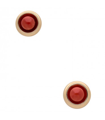 Coral and gold earrings