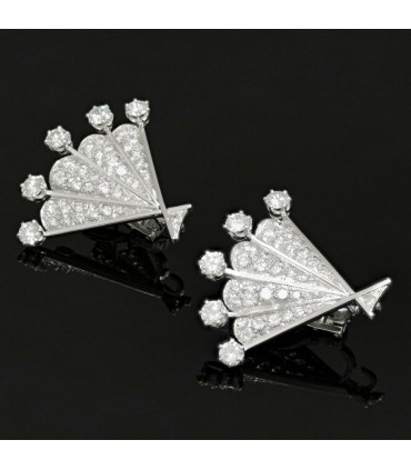 Boucles d’oreilles or, platine et diamants