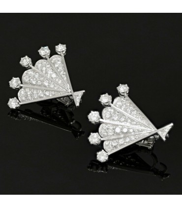 Diamonds, gold and platinum earrings