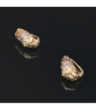 Diamonds and gold earrings