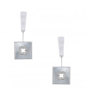 Mauboussin diamonds, mother of pearl and gold earrings