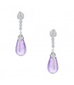 Boucles d’oreilles or, diamants et améthystes