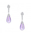 Diamonds, amethyst and gold earrings