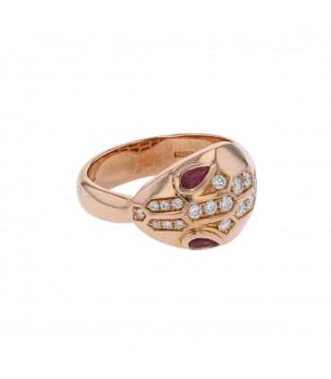 Bulgari Serpenti diamonds, rubellite and gold ring