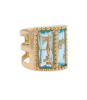 Bague or et aigue-marine