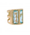 Aquamarine and gold ring