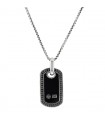 David Yurman Pavé Tag black diamond and silver necklace