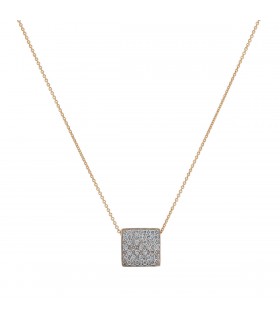 Ginette NY Baby Ever Square diamonds and gold necklace