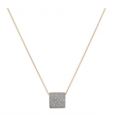 Ginette NY Baby Ever Square diamonds and gold necklace