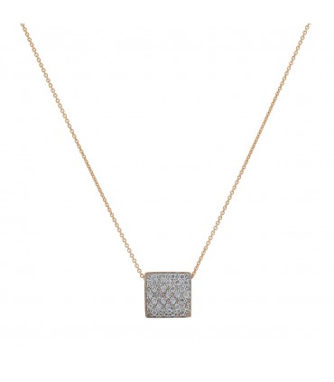 Ginette NY Baby Ever Square diamonds and gold necklace