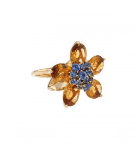 Van Cleef & Arpels Hawaï sapphires, citrines and gold ring