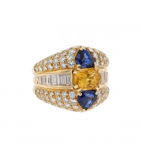 Hammerman New York diamonds, sapphires and gold ring