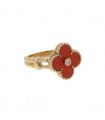 Van Cleef & Arpels Vintage Alhambra coral and gold ring