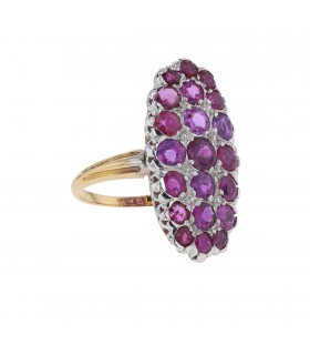 Rubies, gold and platinum ring