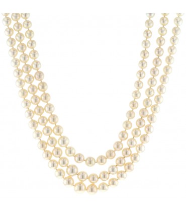 Collier or, diamants et perles de culture
