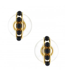 Cartier A. Cipullo onyx, roc cristal and gold earrings