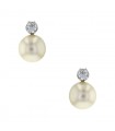 Boucles d’oreilles or, perles et diamants