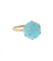 Victoria Casal Tac Tac diamonds, turquoise and gold ring