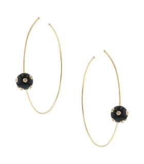 Victoria Casal Tac Tac diamonds, onyx and gold earrings