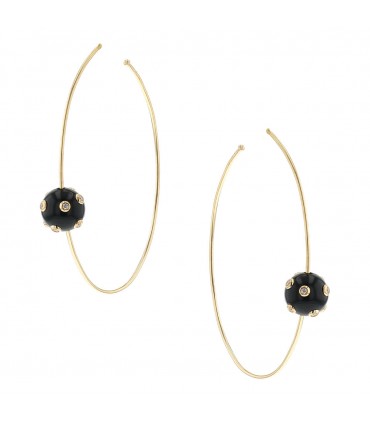 Victoria Casal Tac Tac diamonds, onyx and gold earrings