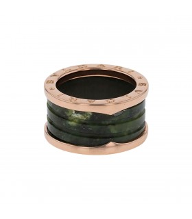 Bulgari B.Zero 1 green marble and gold ring