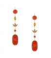 Garnazelle coral and gold earrings