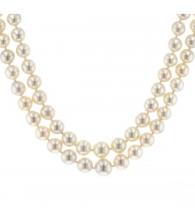 Cartier Mounting Cultured pearl, diamonds and 18k gold necklace