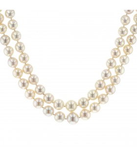 Cartier Mounting Cultured pearl, diamonds and gold necklace