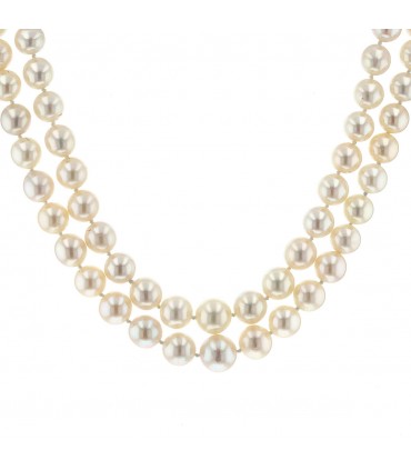 Cartier Mounting Cultured pearl, diamonds and 18k gold necklace