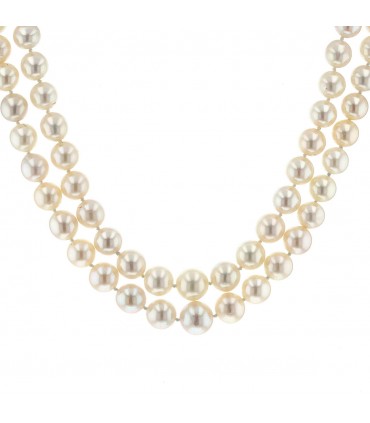 Cartier Mounting Cultured pearl, diamonds and gold necklace